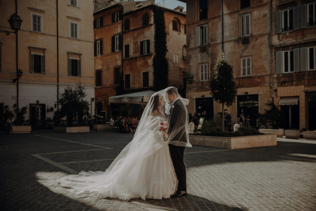 elopement in rome at dawn